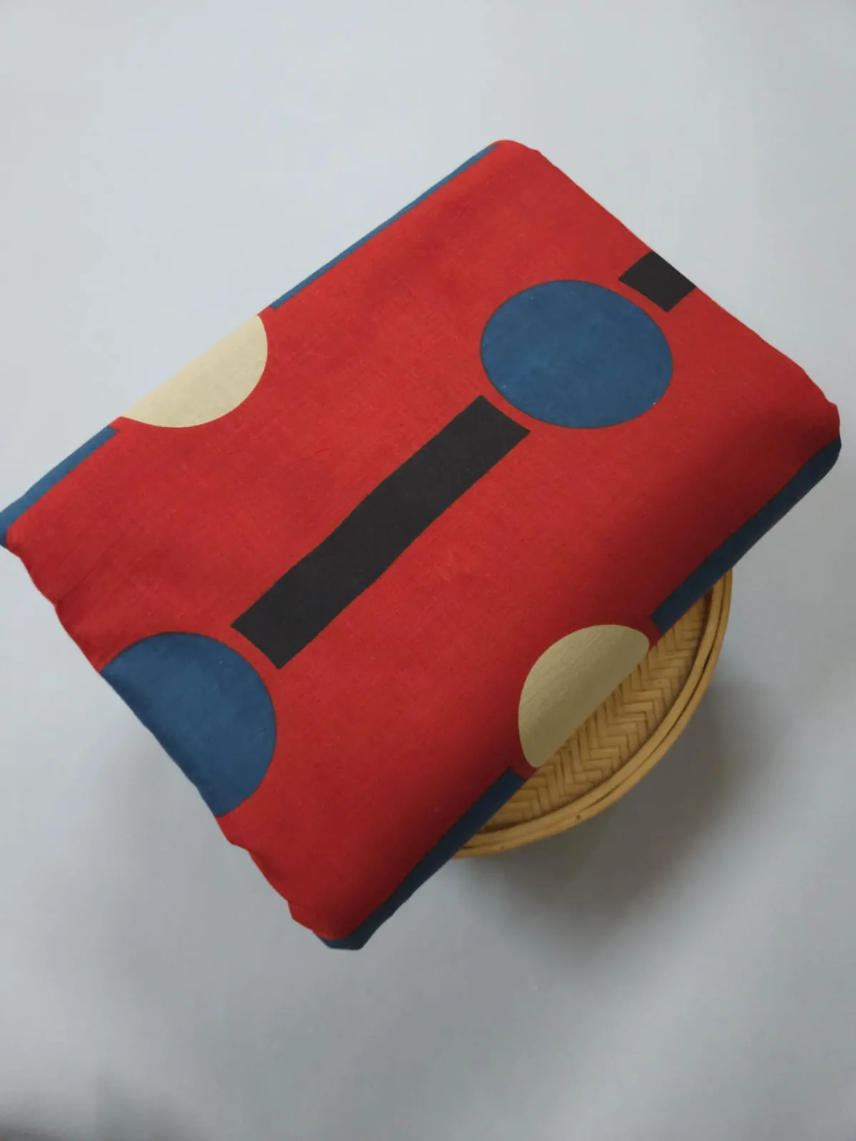 Red Shade Base With Bindu Ajrakh Print