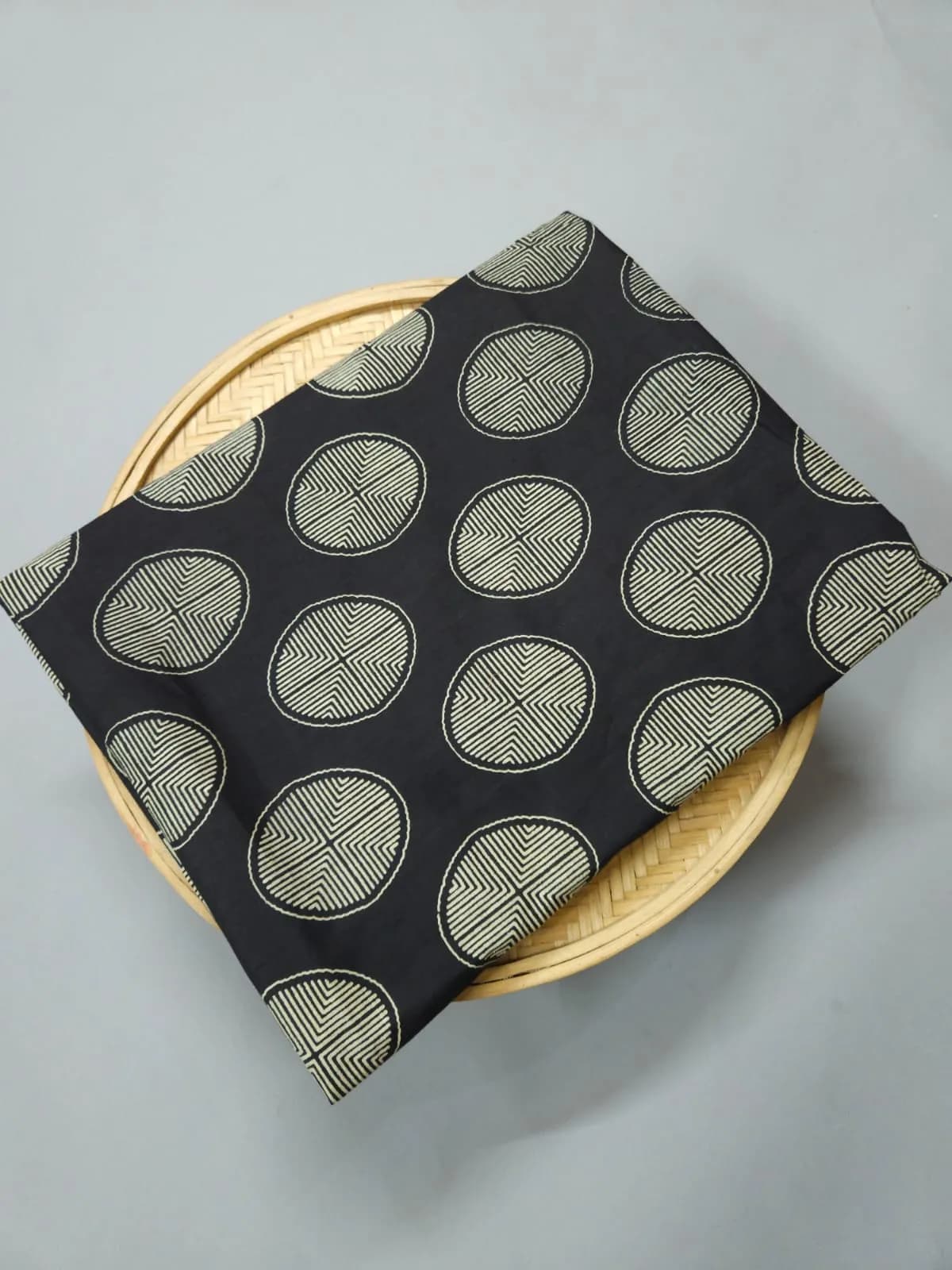 Black Shade Base With Floral Ajrakh Print