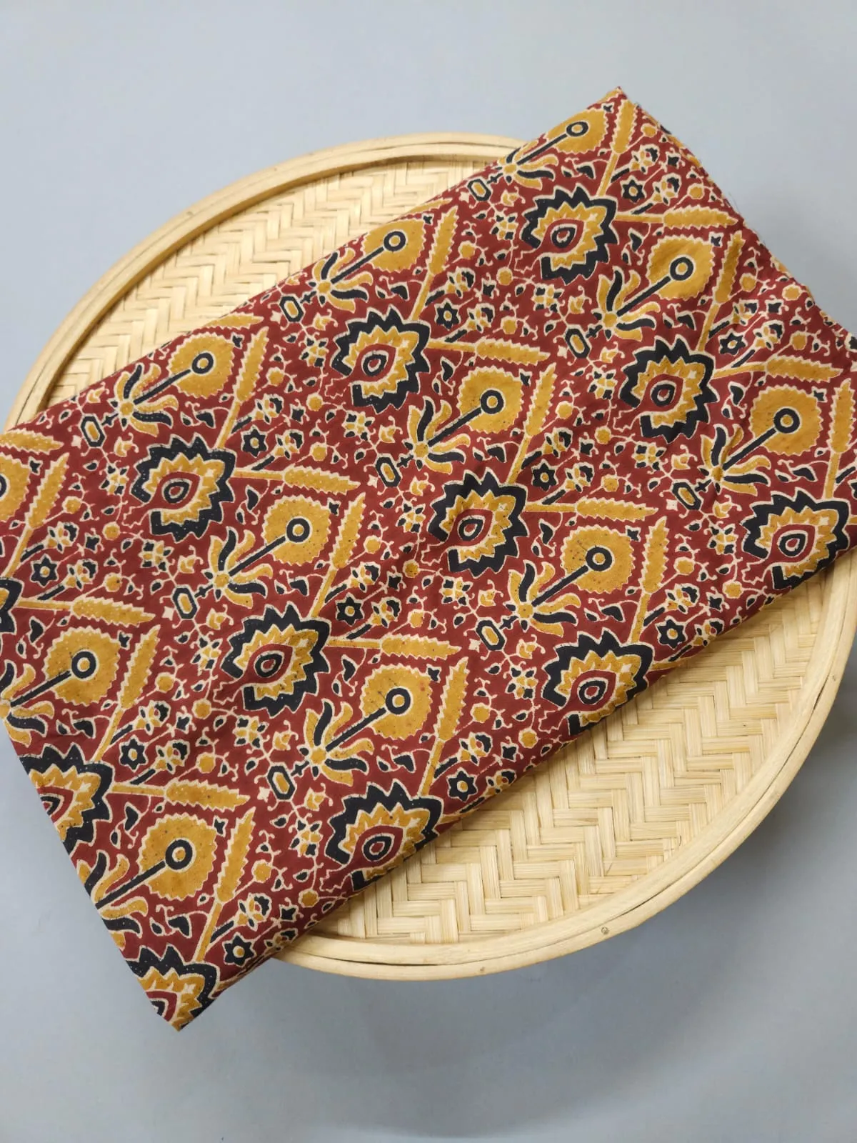 Maroon Shade Base Ajrakh Geometric Print.