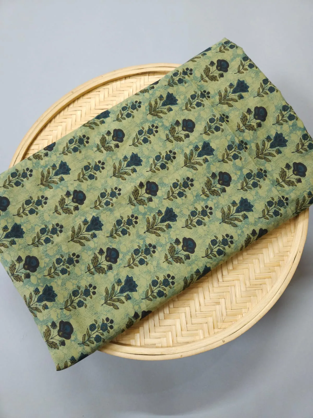 Bagru Shade Base Traditional Ajrakh Butty Print.