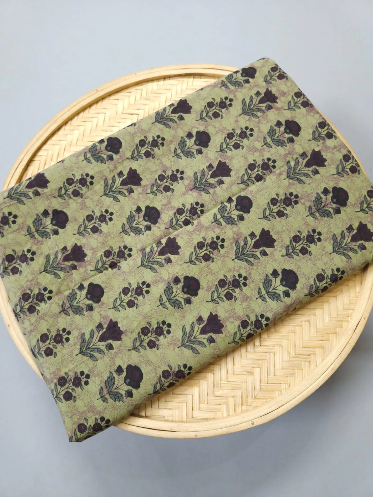 Dull Shade Base Traditional Ajrakh Butty Print.