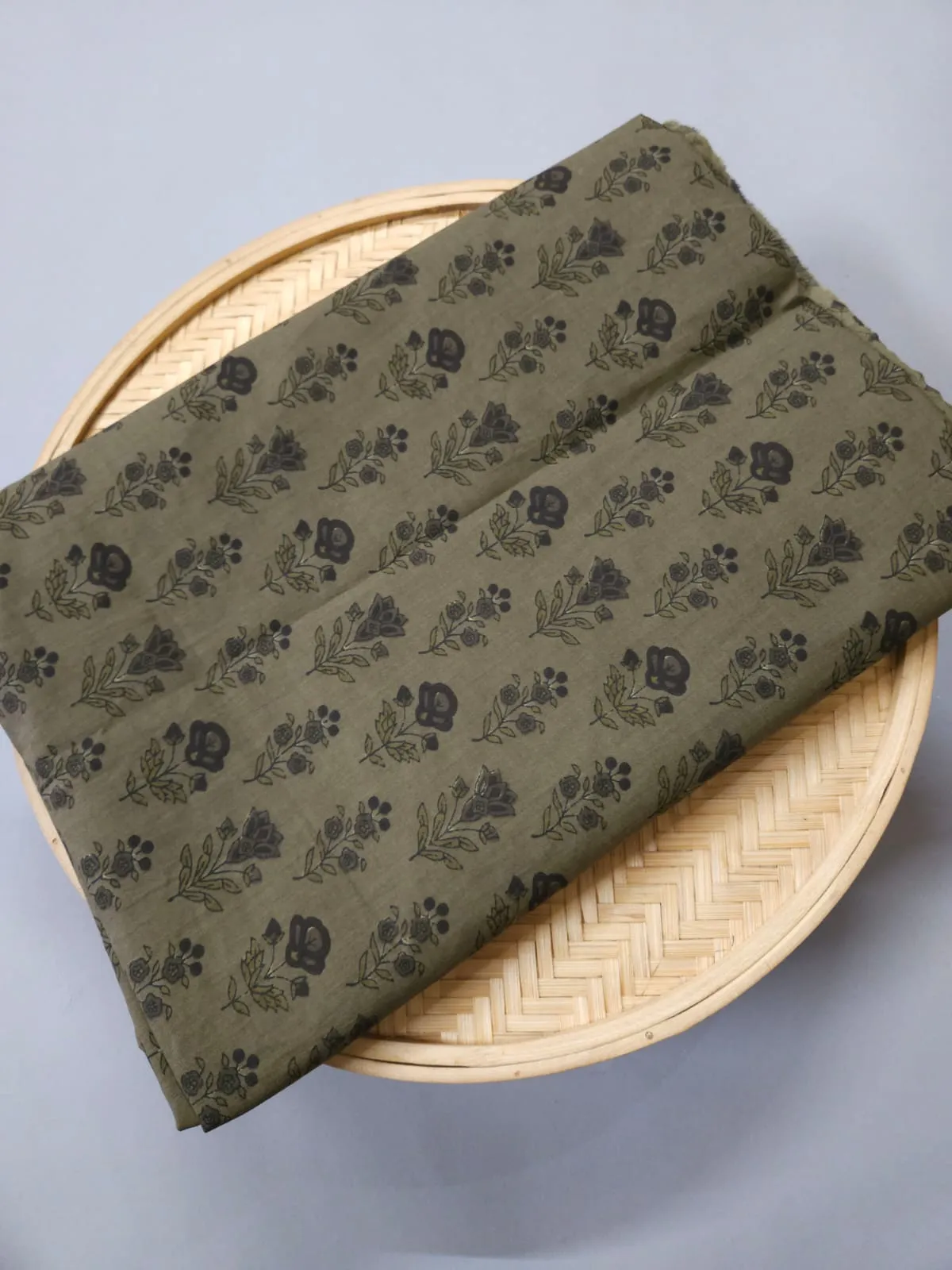 Bagru Shade Base Traditional Ajrakh Butty Print.