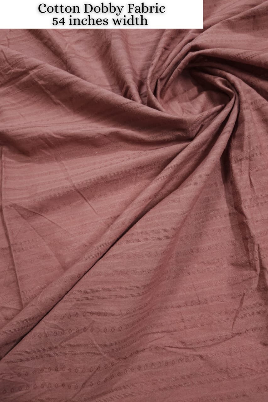 Onion Pink Shade Base Cotton Dobby Fabric.