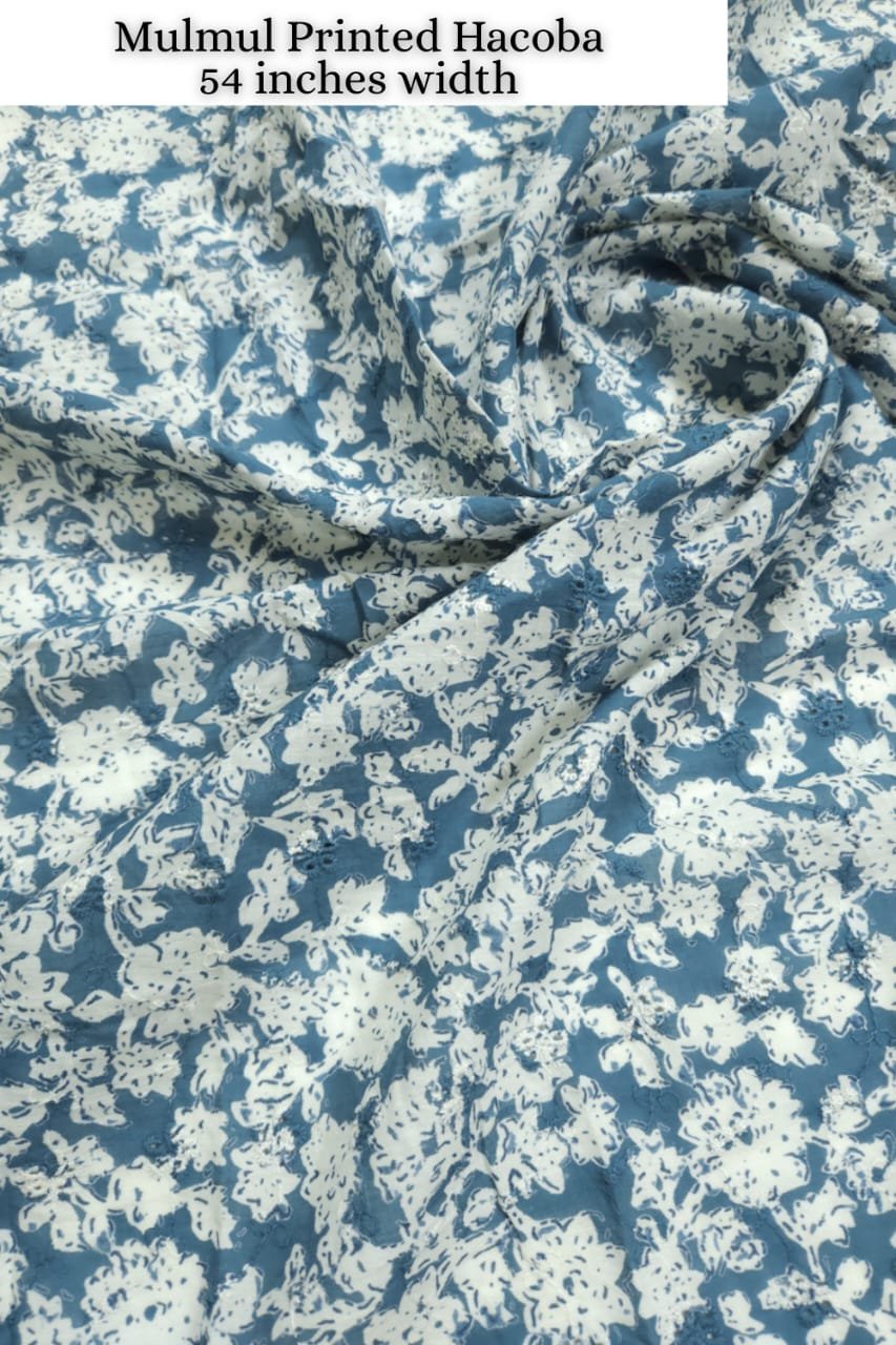 Grey Shade Base Jaal Print On Cotton Hakoba Print.