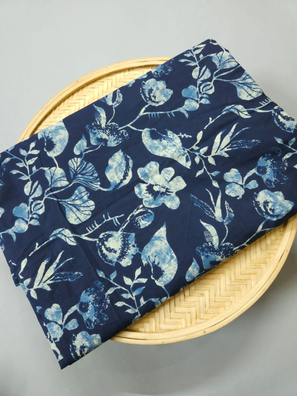 Indigo Shade Base Flower Jaal Print.