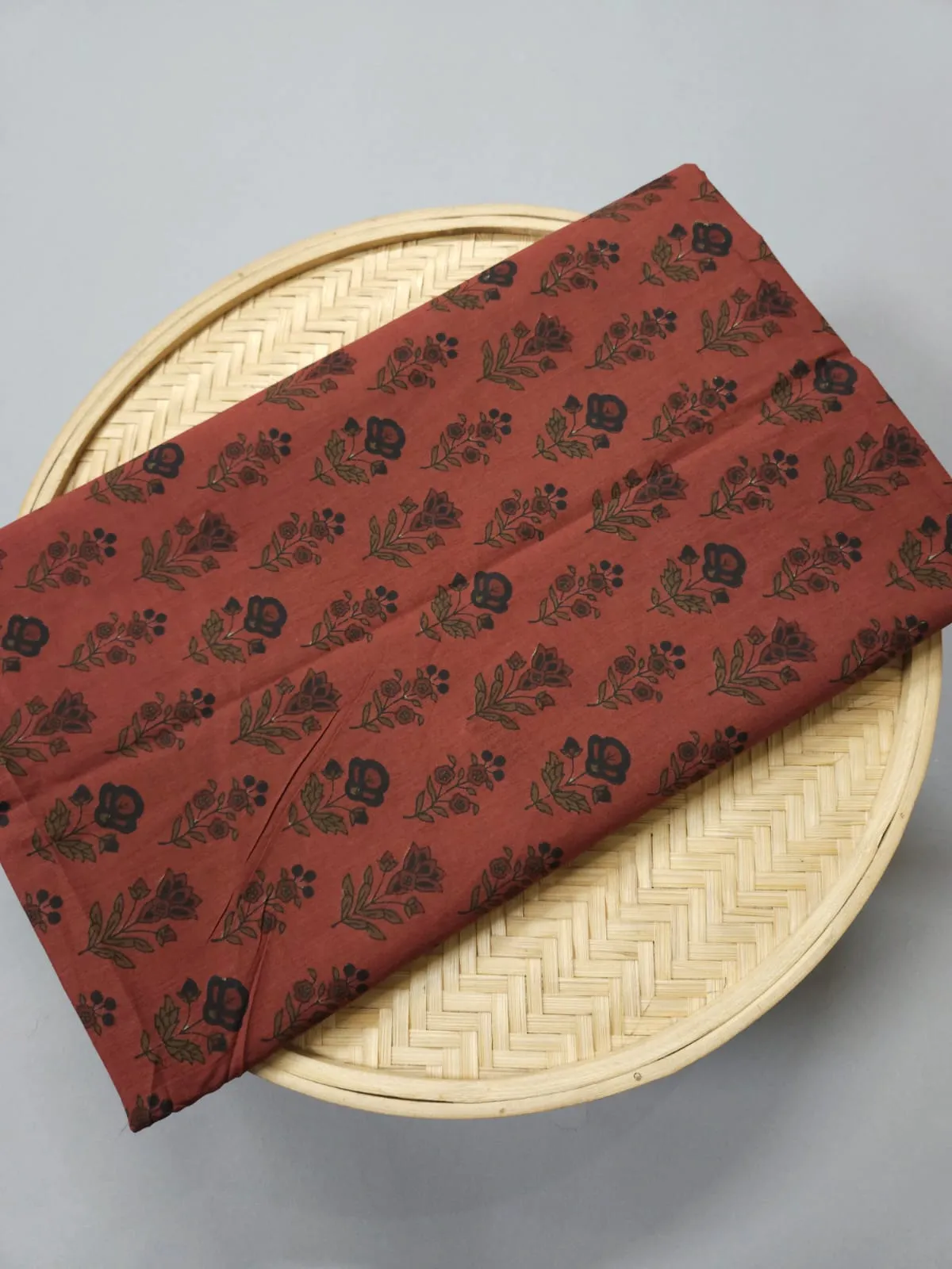 Maroon Shade Base Ajrakh Small Butty Print.