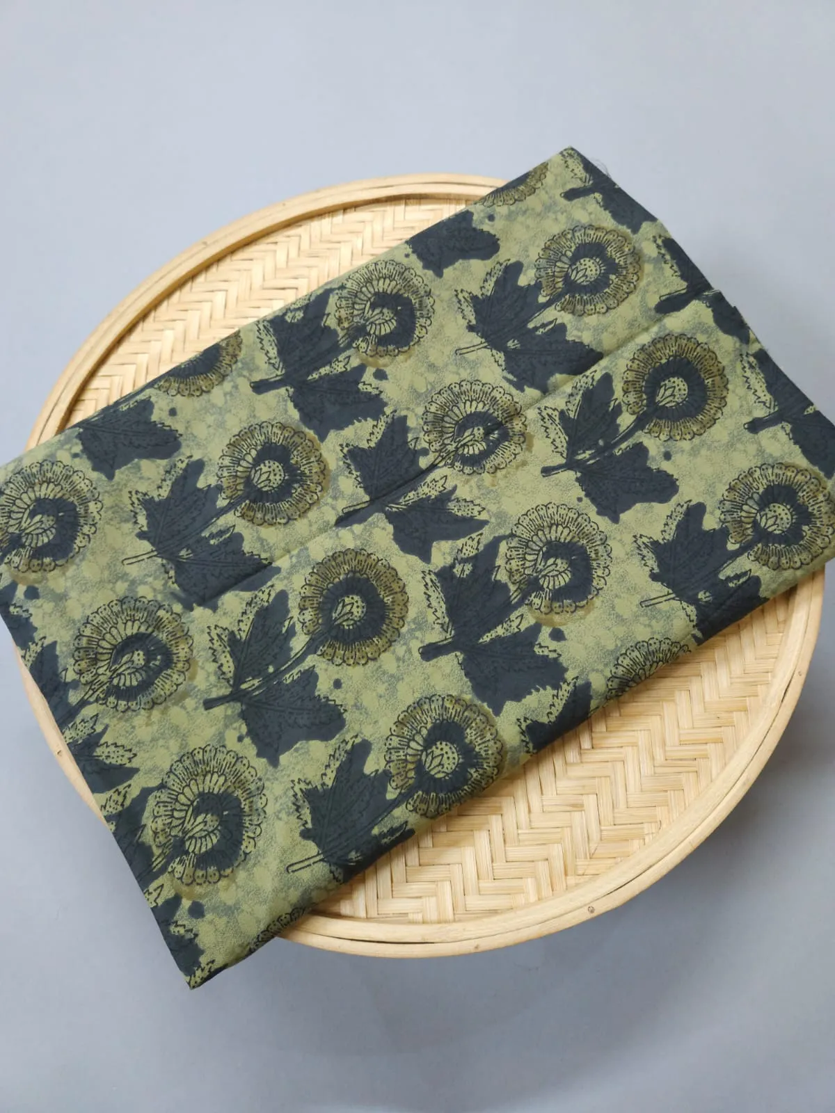 Bagru Shade Base Sanganeri Traditional Ajrakh Print.
