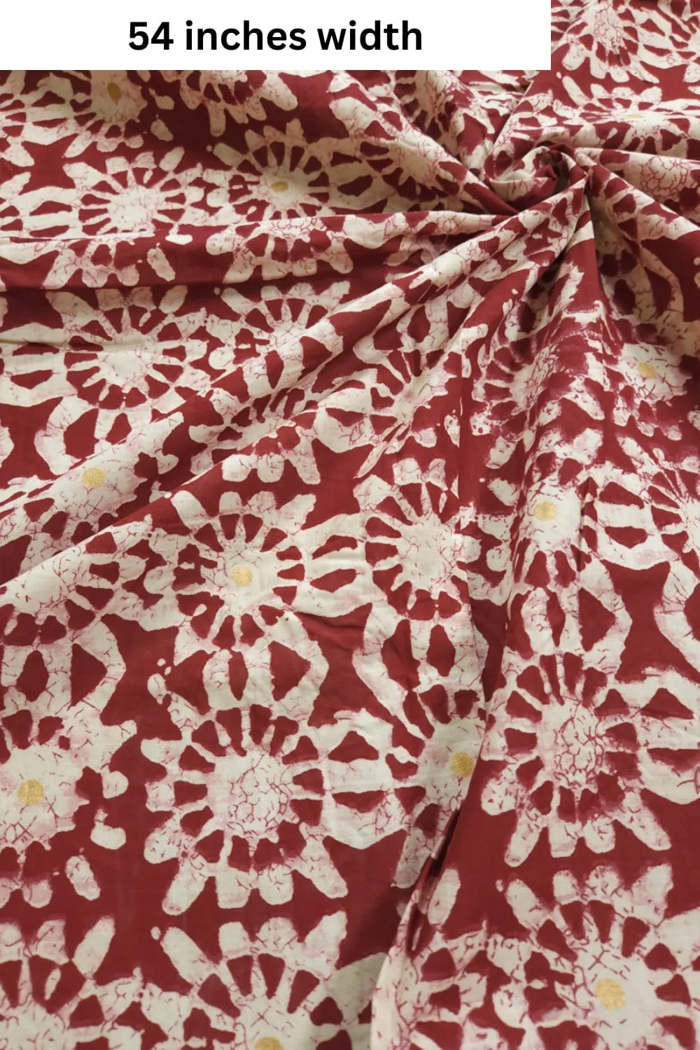 Red Shade Base Batik Print, Cotton Fabric.