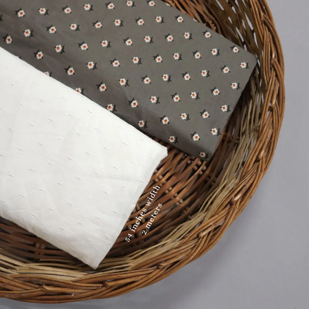 Grey Shade Base Small Butty Print With Matching Dobby Bottom.