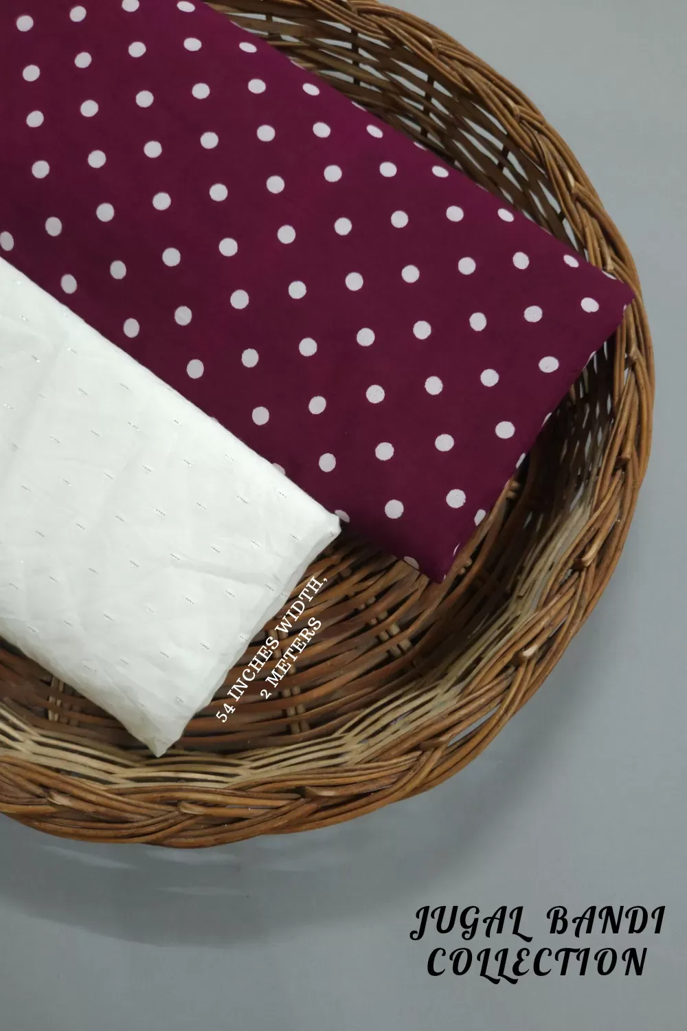 Whine Shade Base Polka Dots Print With Matching White Bottom.