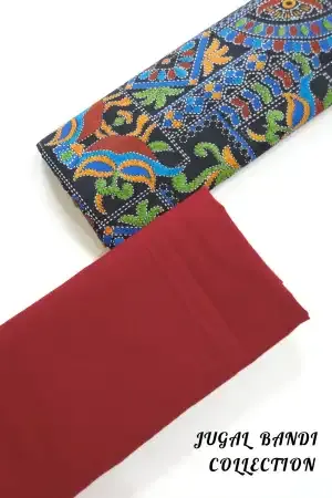 Black Shade Patola Print With Matching Solid Bottom.