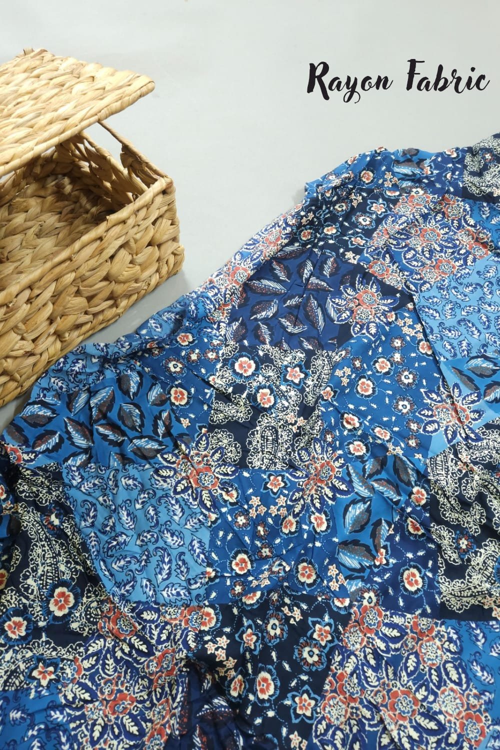 Rayon fabric abstract patola printed rayon fabric