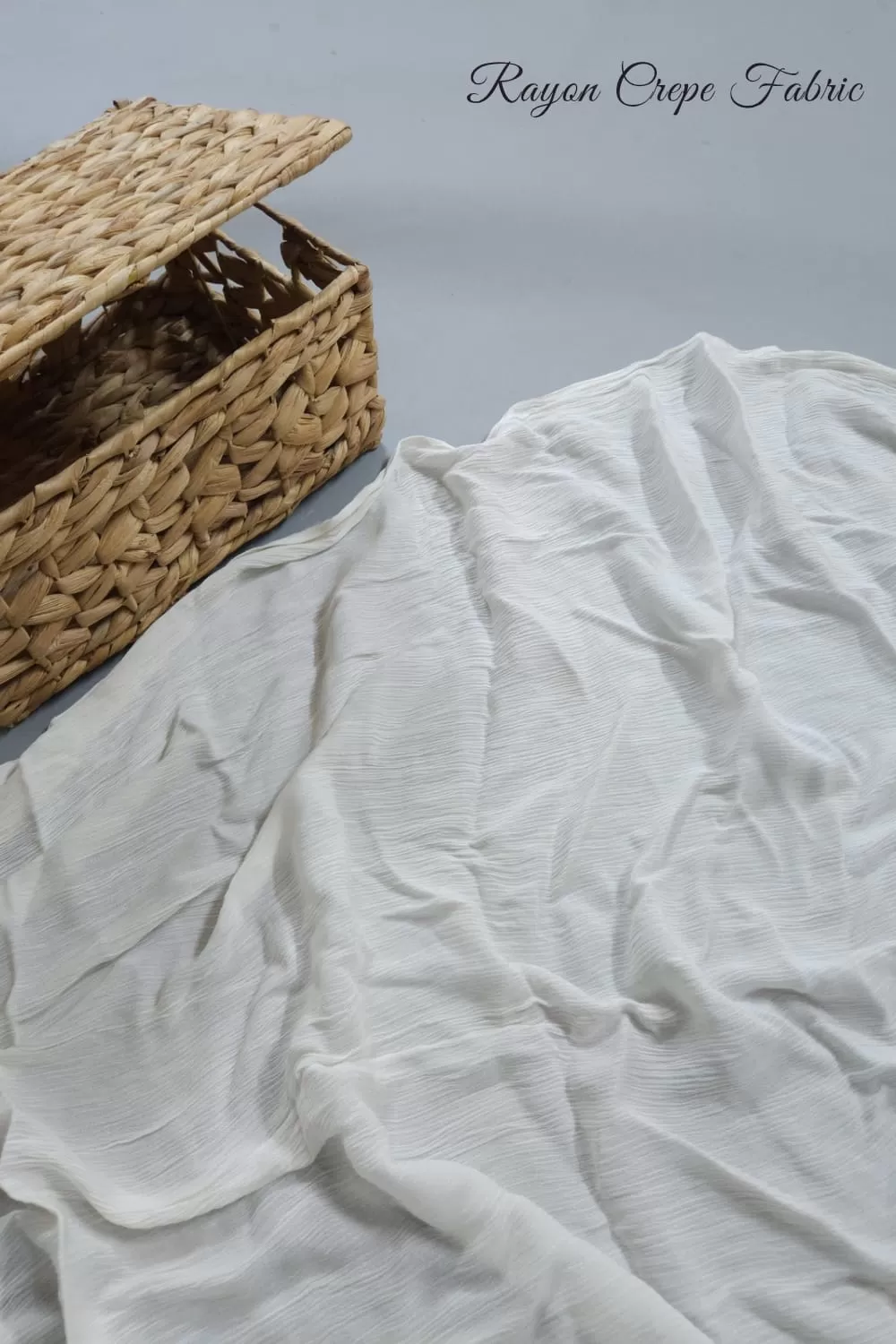 White Base rayon crepe solid rayon crepe fabric, 42 inches width