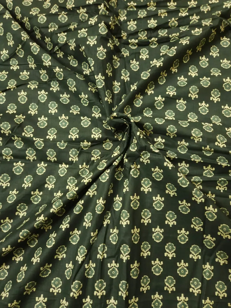 Grey Shade Base Small Jaipuri Butty Print, Sanganeri Cotton.