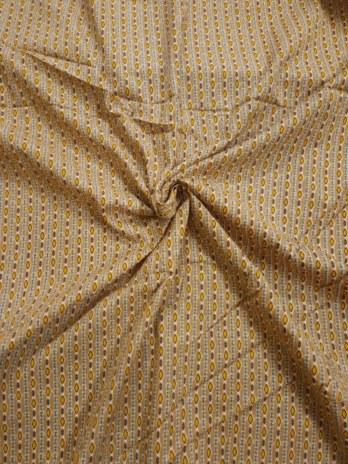 Sand Shade Base Jaipuri Stripes Print, Jaipuri Cotton.