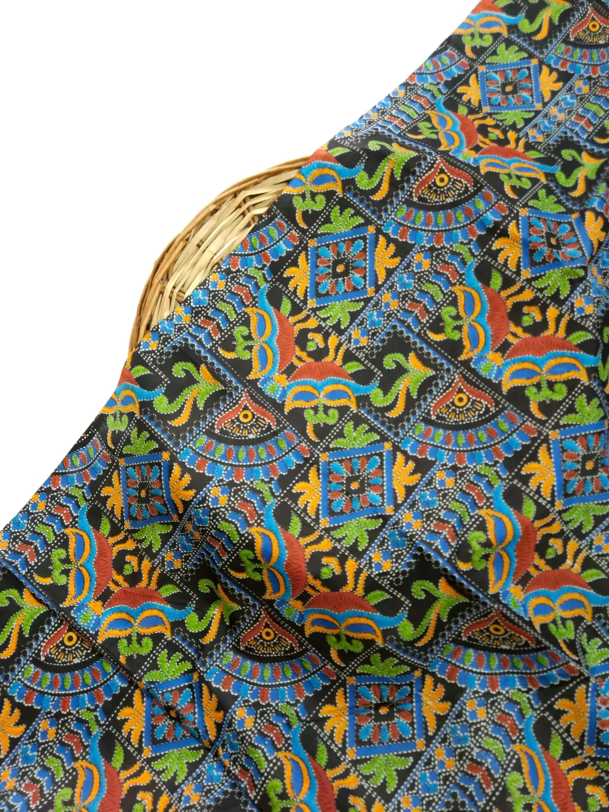 Black Shade Base Patola Print, Cotton Fabric.
