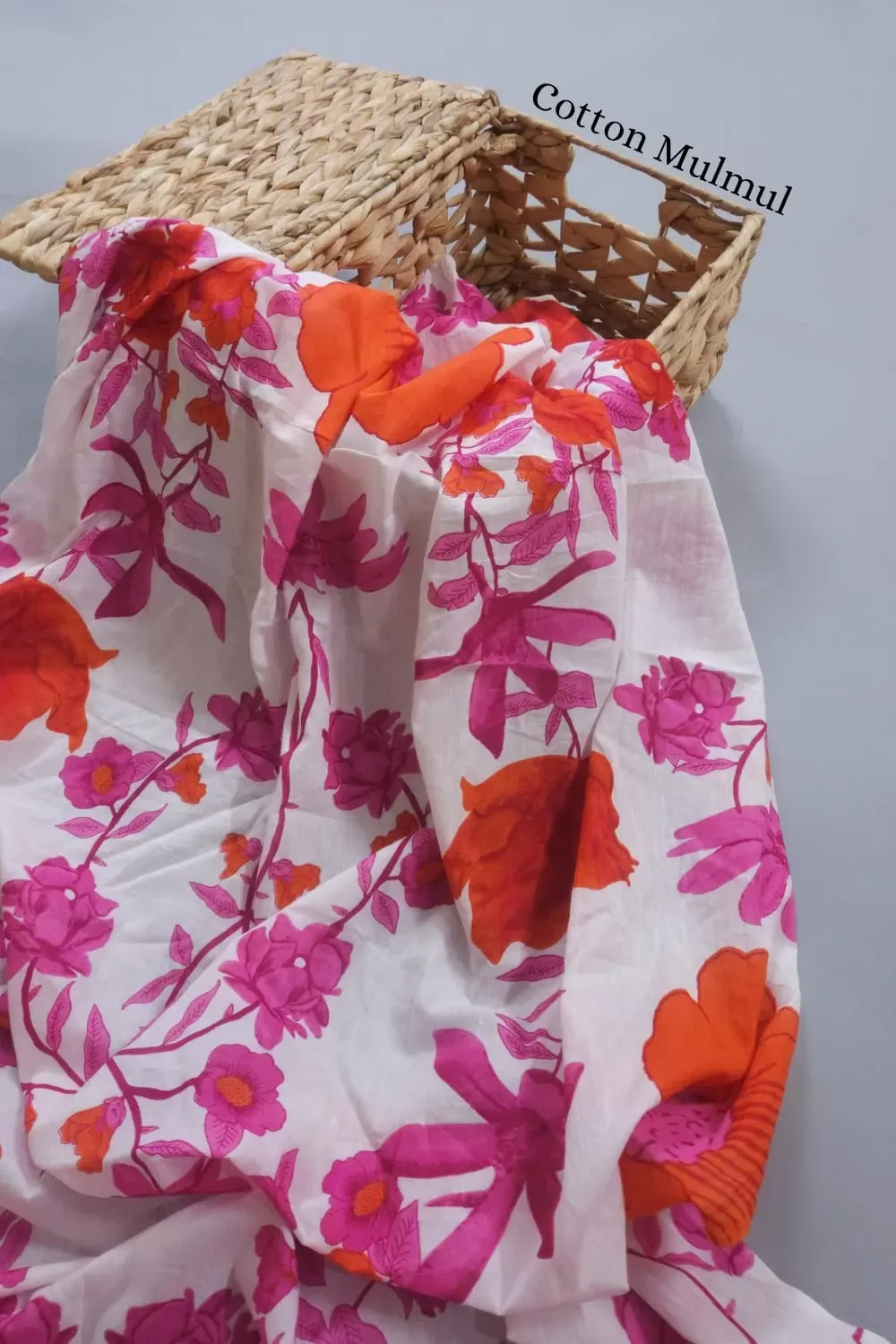 printed mul cotton fabric