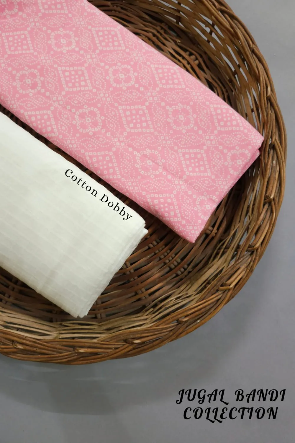 Peach Shade Bandhej  Print On Top With Matching Solid Dobby Bottom.