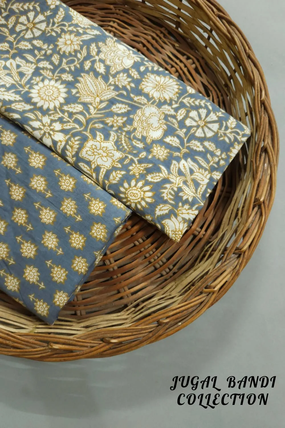 Combination Of Traditional Butty And Flower Jaal Block Print.