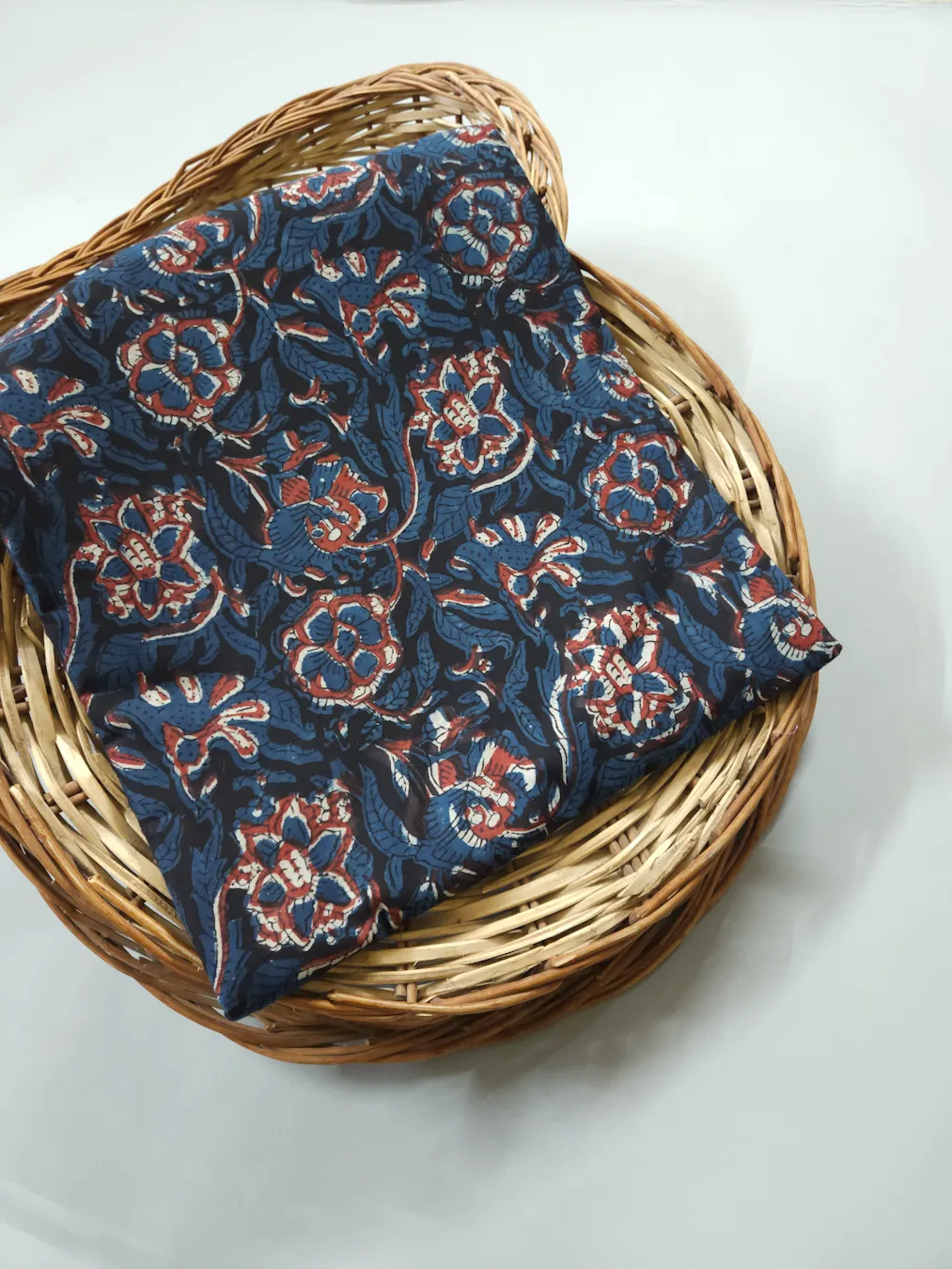 Dark Base Bagru Kalamkari Jaal Block Print.
