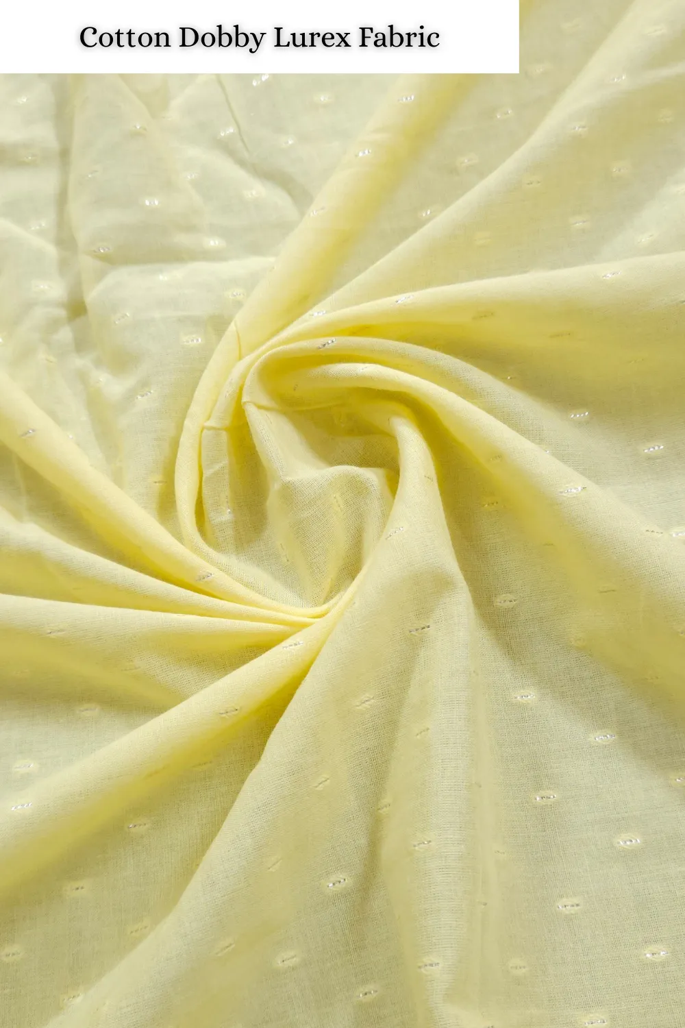 Pastel Yellow Shade Base Cotton Dobby Fabric.