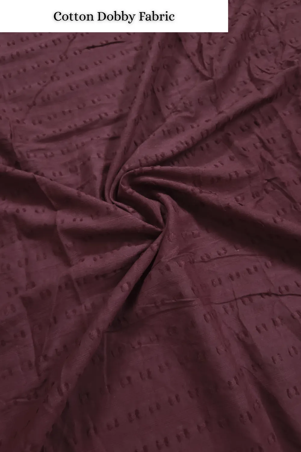 Wine Shade Base Cotton Dobby Fabric,