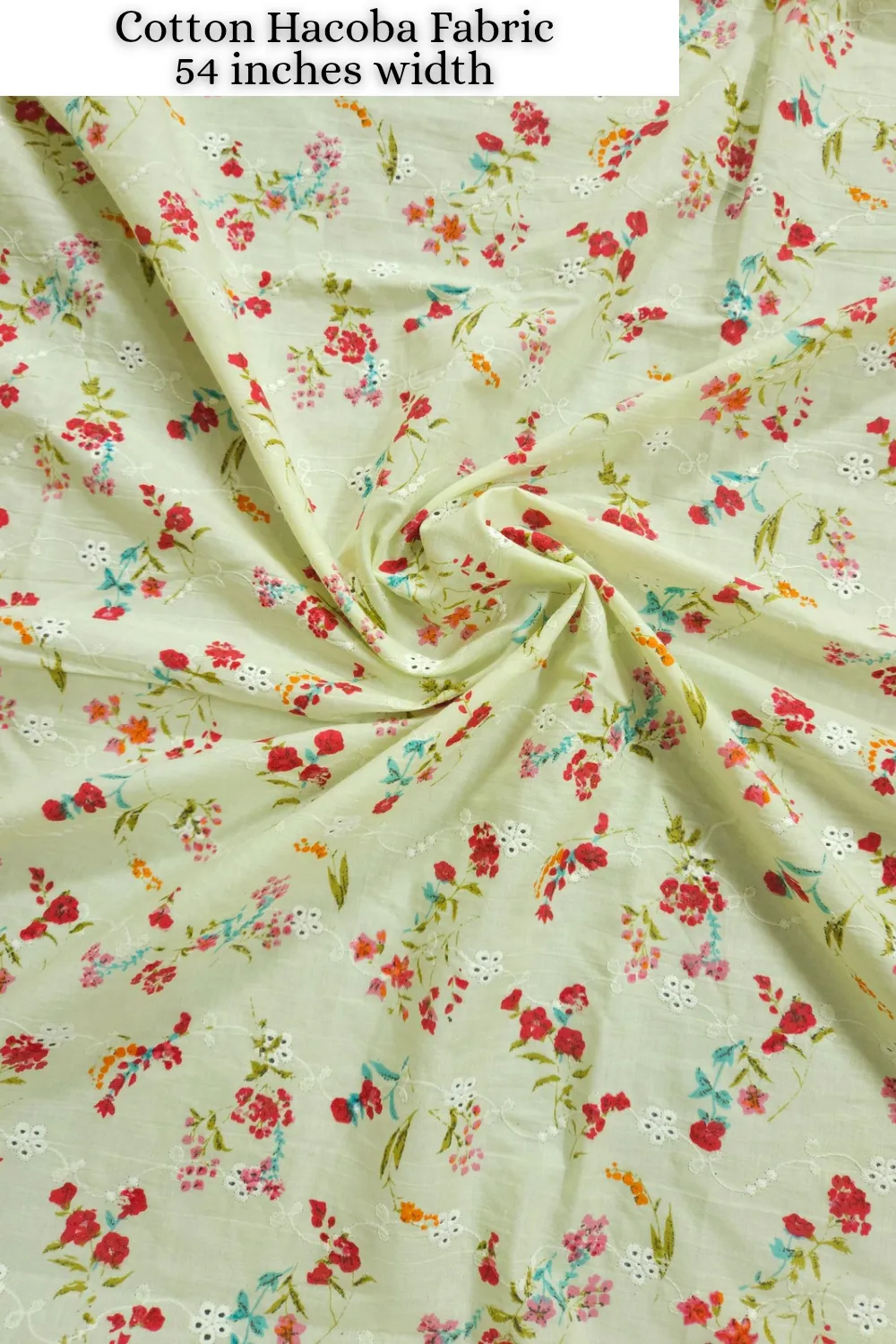 Cream Shade Base Multicolour Hakoba Flowers Print.