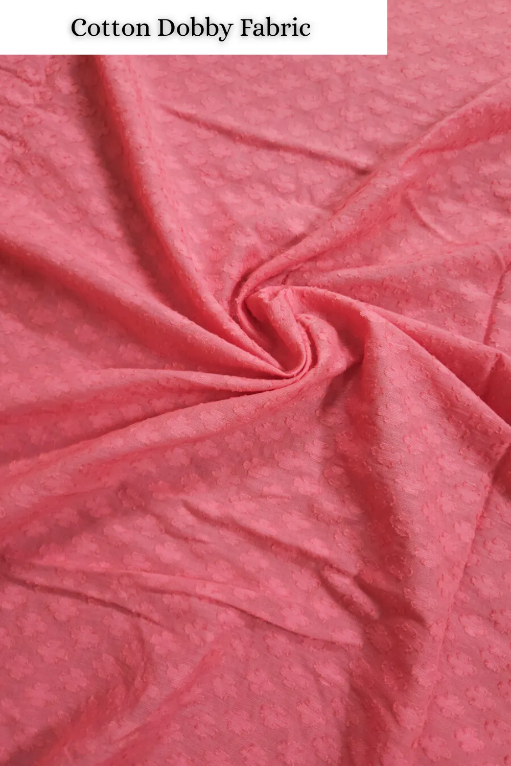 Peach Shade Base Cotton Dobby Fabric.