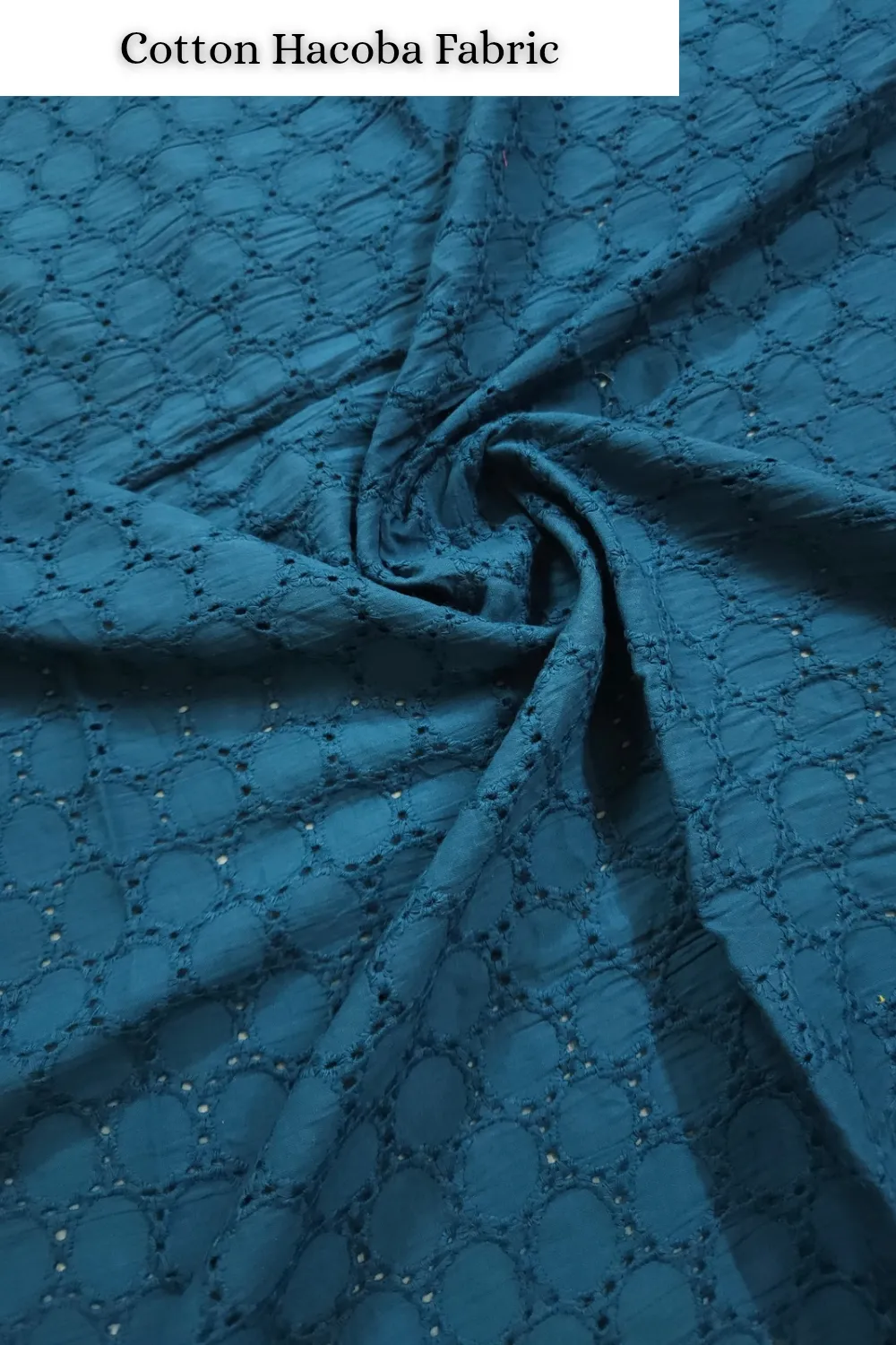 Teal Blue Shade Cotton Hakoba Fabric,