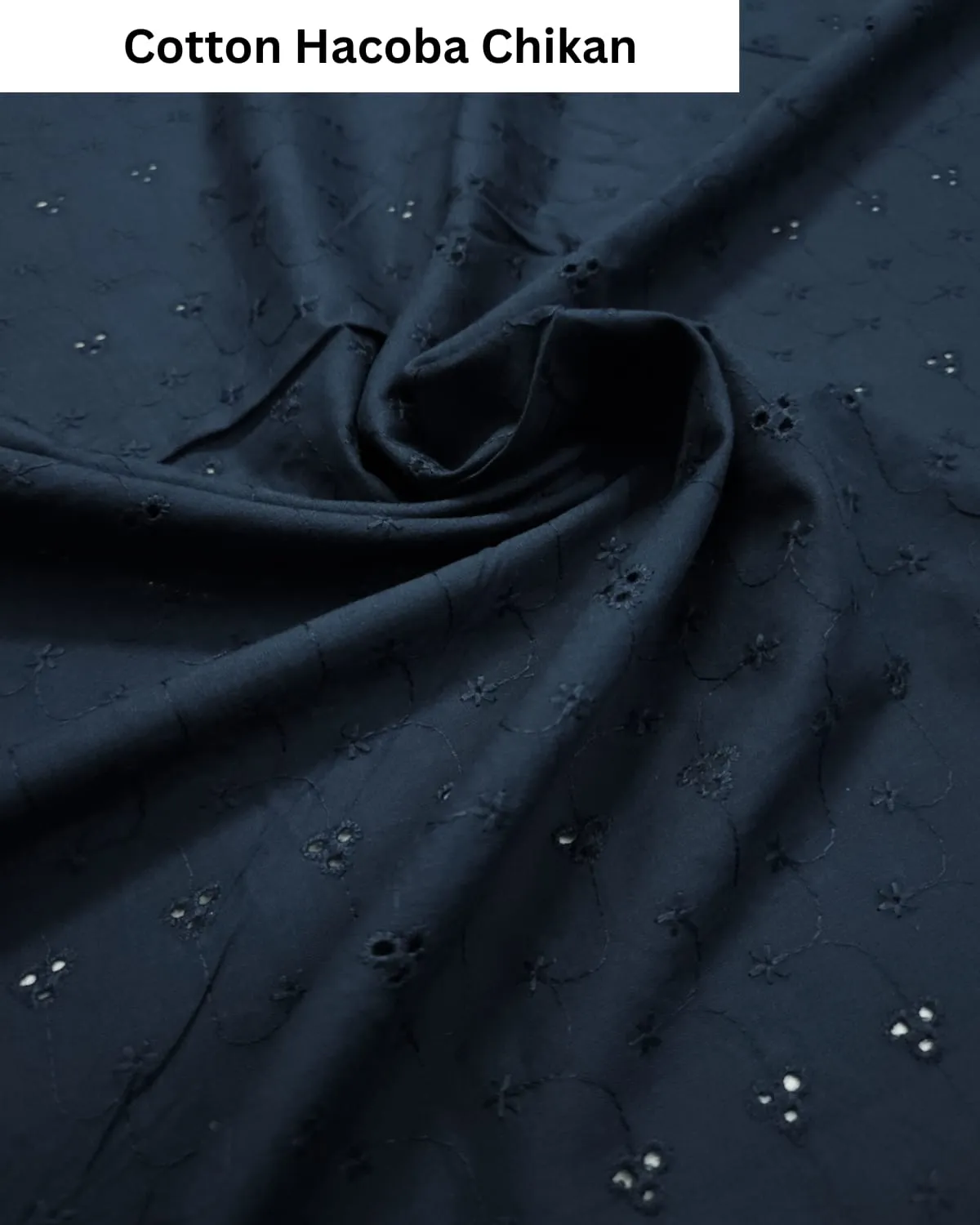 Navy Blue Three polka Cotton Hacoba