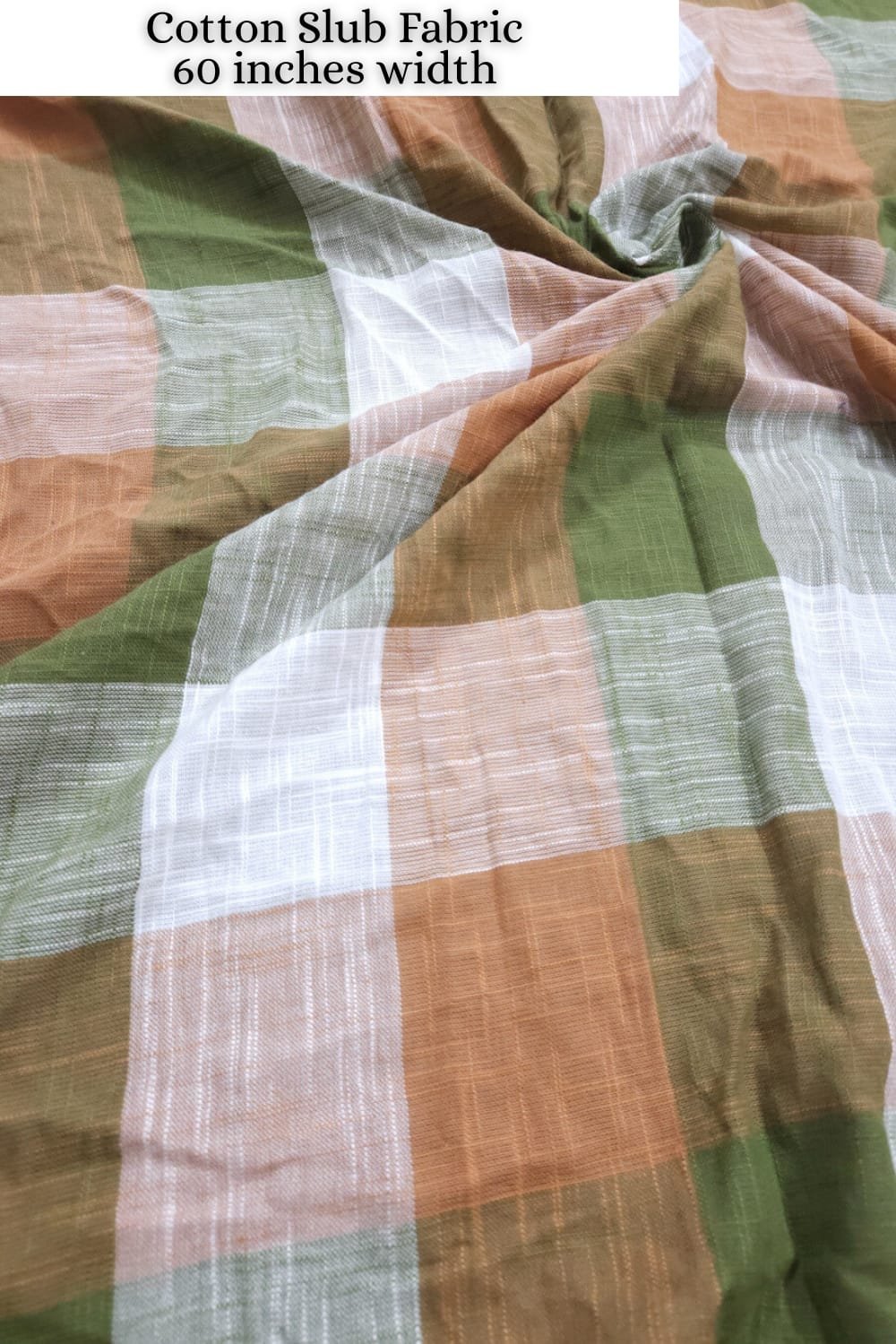 Multicolored slub cotton checks fabric.