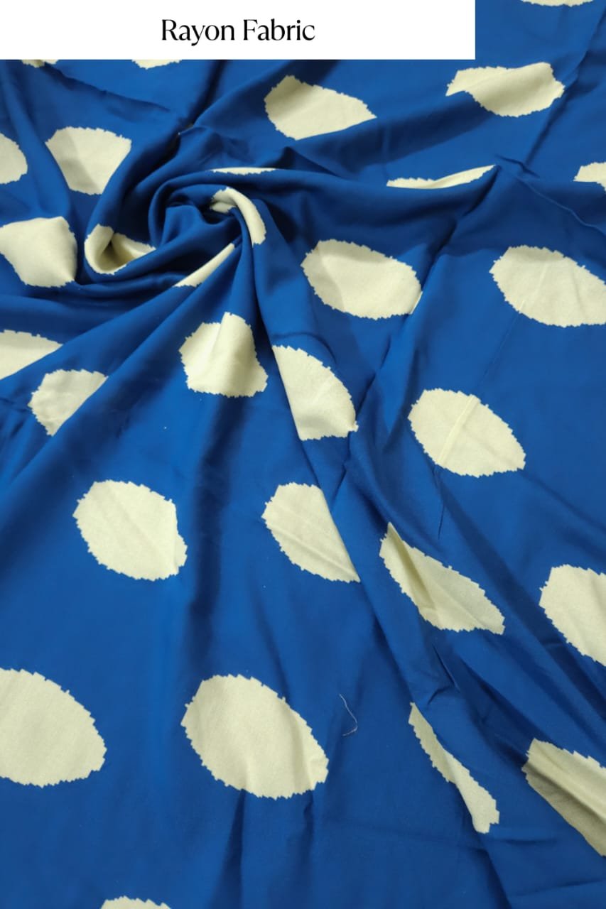Royal blue shade base ball figure print on overall fabric, rayon fabric.